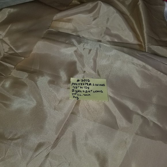#7016 New Beige Polyester Lining Cut of Fabric. Beautiful fabric. - Picture 3 of 4